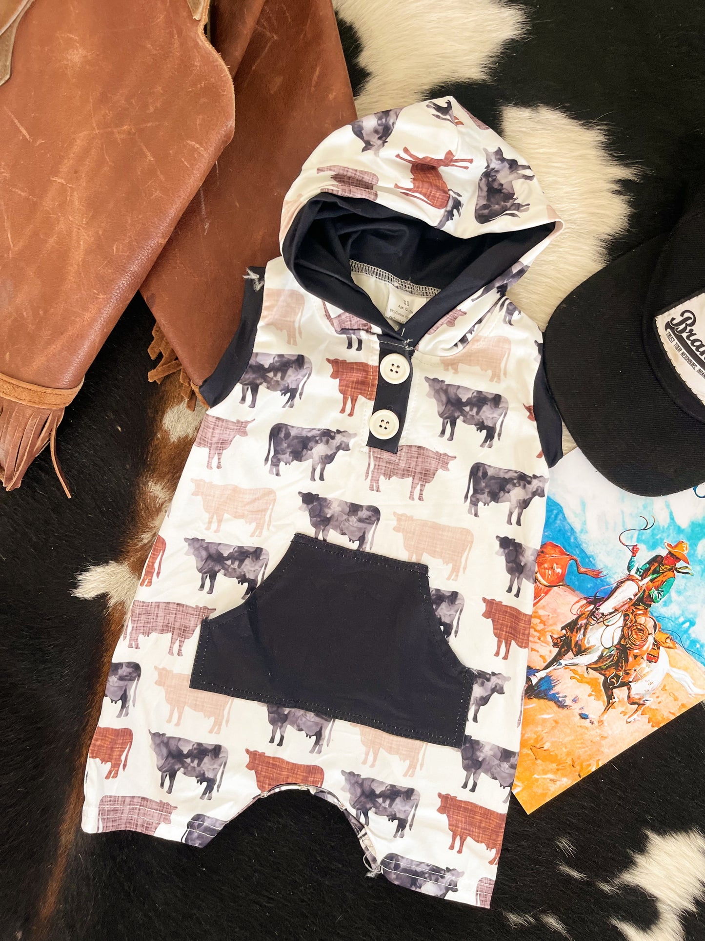 Hooded Cow romper