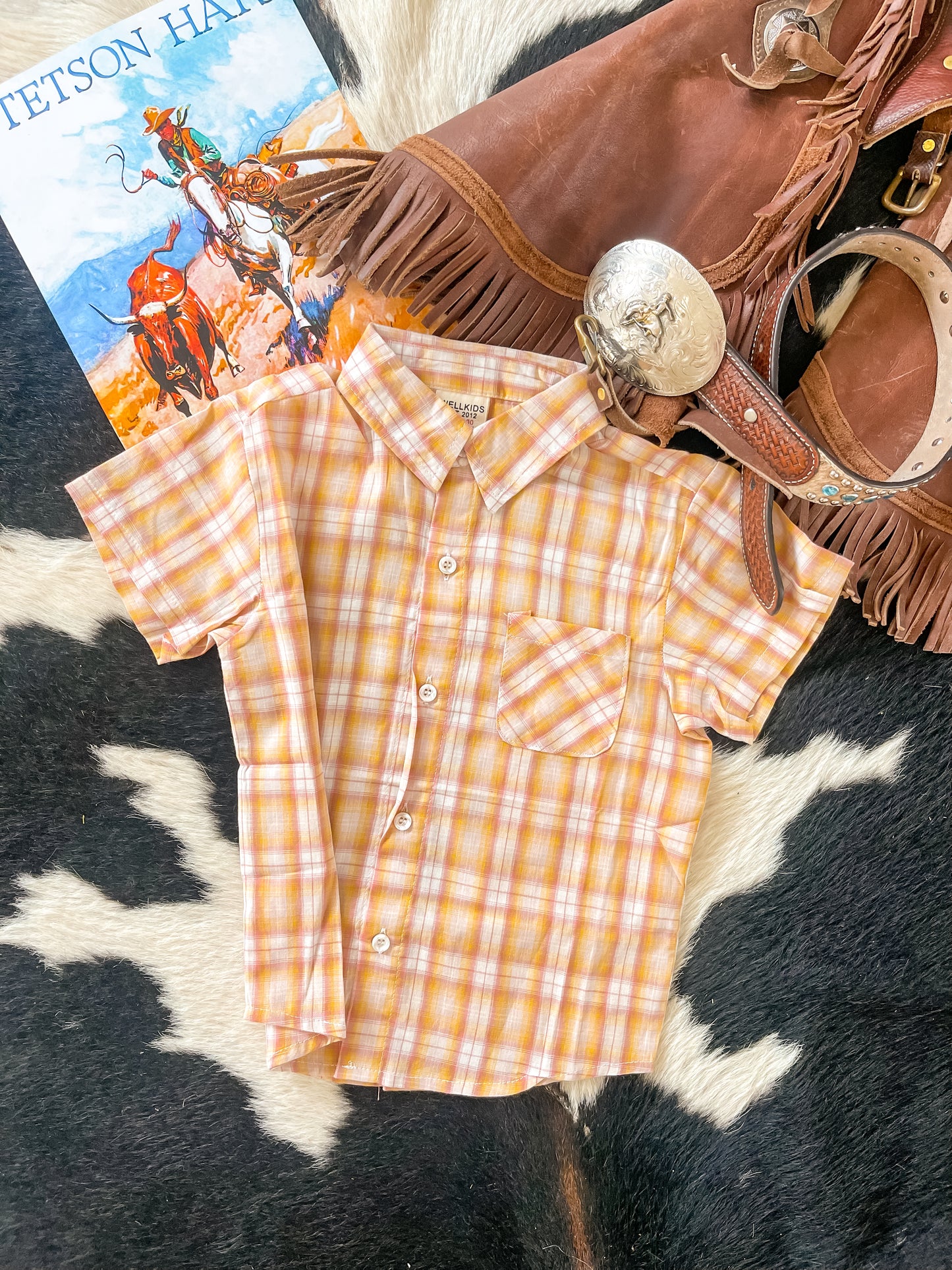 Boys button down- dreamsicle